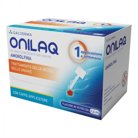 ONILAQ - smalto unghie 1 flacone vetro 2,5 ml 5% con tappo applicatore e con accessori