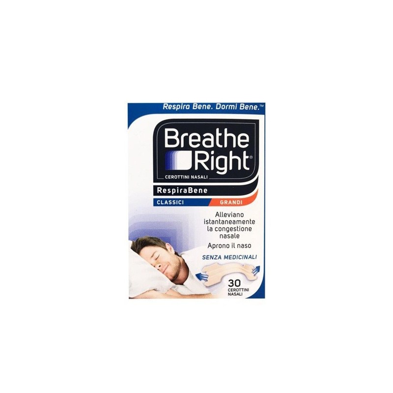 CEROTTI NASALI BREATHE RIGHT CLASSICI GRANDI 30 PEZZI