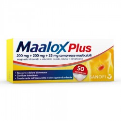 MAALOX PLUS - 50 cpr mast 200 mg + 200 mg + 25 mg