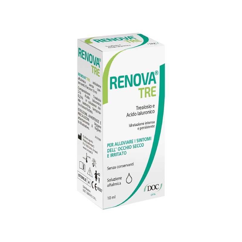 RENOVA TRE COLLIRIO A BASE DI TREALOSIO E ACIDO IALURONICO 10 ML SENZA CONSERVANTI