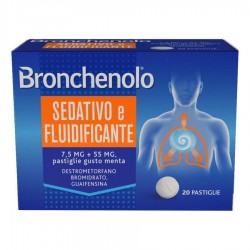 BRONCHENOLO SEDATIVO E FLUIDIFICANTE - 20 pastiglie 7,5 mg + 55 mg menta