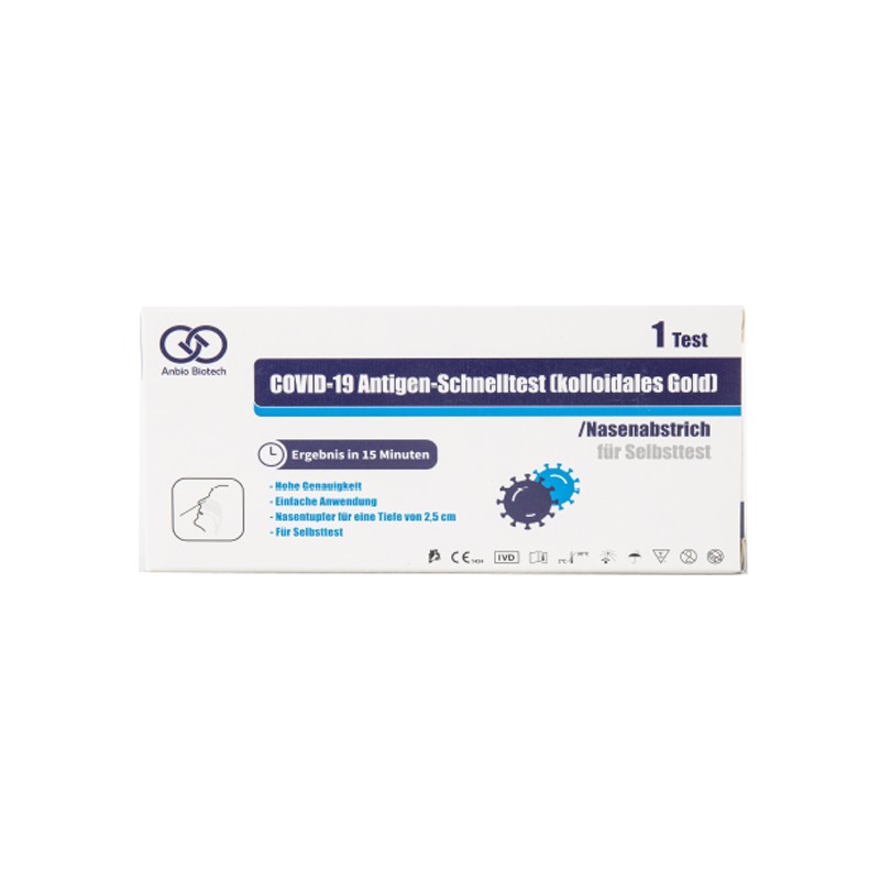 TEST ANTIGENICO RAPIDO COVID-19 ANBIO AUTODIAGNOSTICO DETERMINAZIONE QUALITATIVA ANTIGENI SARS-COV-2 IN TAMPONI NASALI MEDIANTE