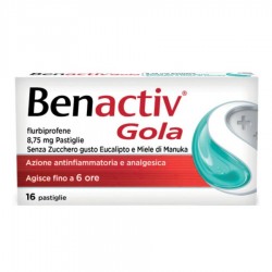 BENACTIV GOLA - 16 pastiglie 8,75 mg senza zucchero miele di manuka e eucalipto