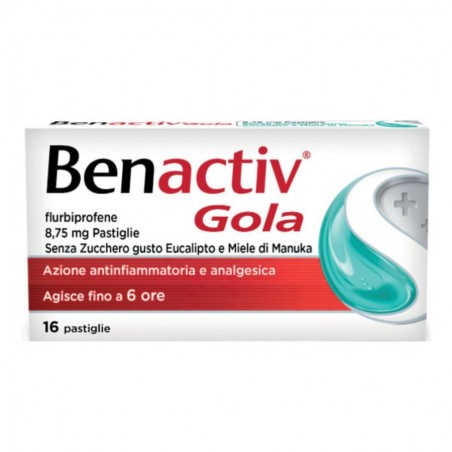 BENACTIV GOLA - 16 pastiglie 8,75 mg senza zucchero miele di manuka e eucalipto