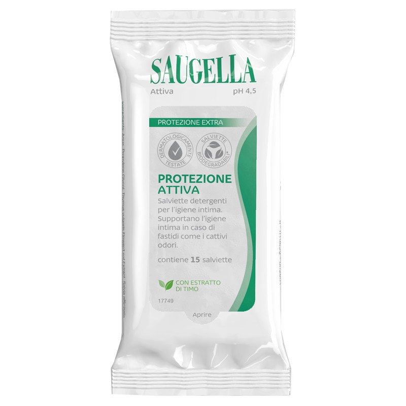 SAUGELLA ATTIVA SALVIETTINE 15 PEZZI
