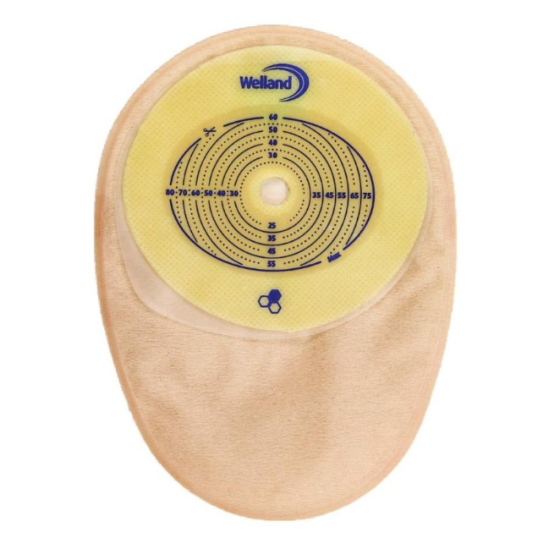 SACCA PER COLOSTOMIA OPACA RITAGLIABILE AURUM COLO MIDI DIAMETRO 13-60X80 MM 30 PEZZI