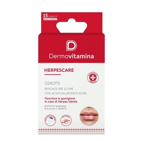 CEROTTI CON ACIDO IALURONICO 0,5% DERMOVITAMINA HERPESCARE 15 PEZZI