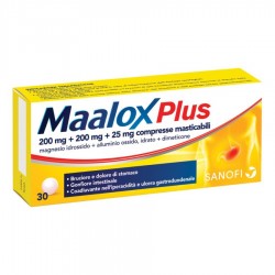 MAALOX PLUS - 30 cpr mast 200 mg + 200 mg + 25 mg