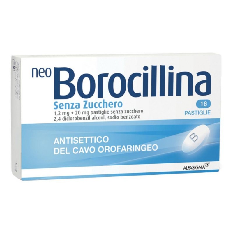 NEOBOROCILLINA - 16 pastiglie 1,2 mg + 20 mg senza zucchero