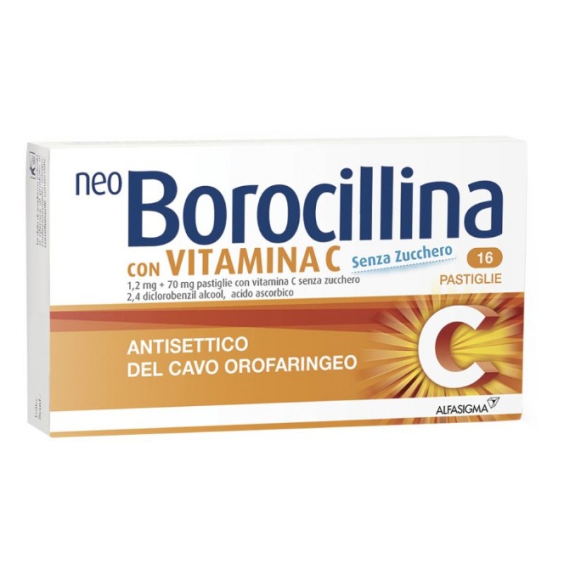 NEOBOROCILLINA C - 16 pastiglie 1,2 mg + 70 mg senza zucchero