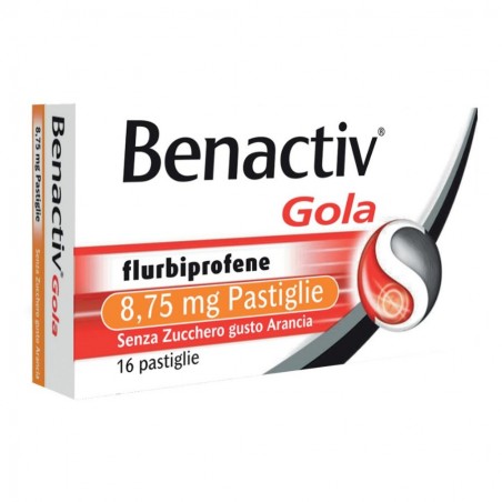 BENACTIV GOLA - 16 pastiglie 8,75 mg arancia senza zucchero