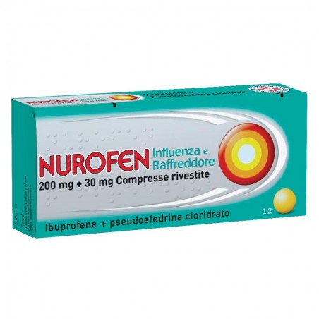 NUROFEN INFLUENZA E RAFFREDDORE - 12 cpr riv 200 mg + 30 mg
