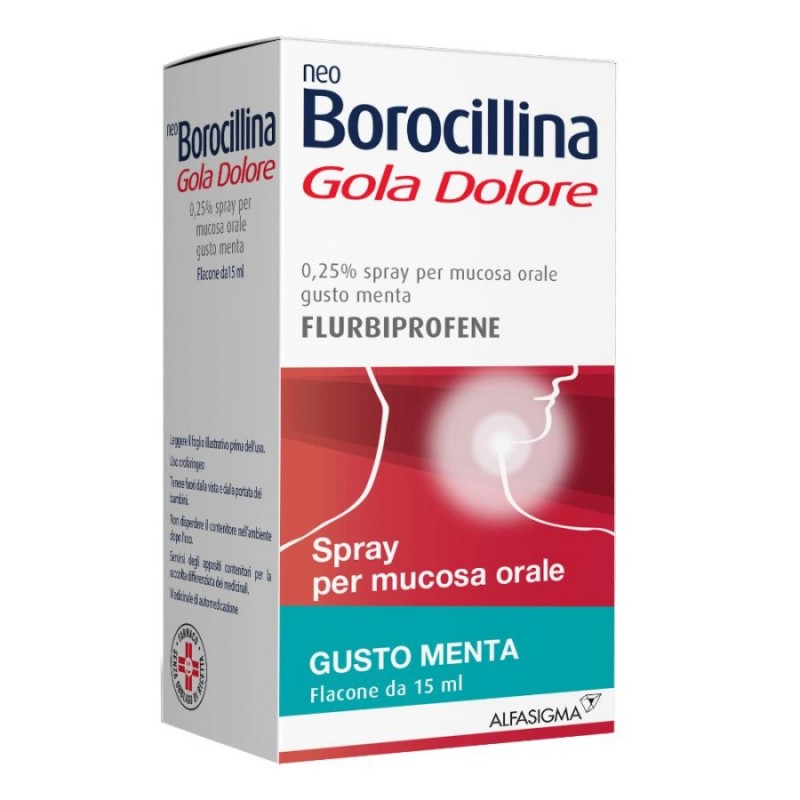 NEOBOROCILLINA GOLA DOLORE - 1 flaconcino spray 15 ml 37,5 mgmenta