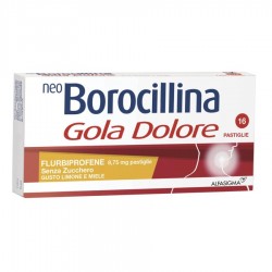 NEOBOROCILLINA GOLA DOLORE - 16 pastiglie 8,75 mg limone e miele senza zucchero