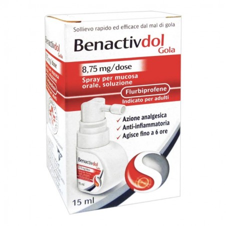 BENACTIVDOL GOLA - spray mucosa orale 15 ml 8,75 mg/dose