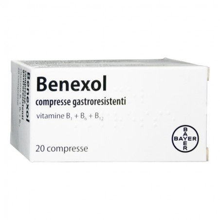 BENEXOL - 20 cpr gastrores 250 mg + 250 mg + 500 mcg flacone